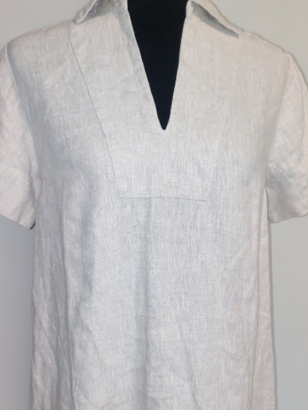 Madewell Linen Split-Neck Tunic Dress - Natural - Picture 9 of 12